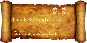 Durst Károly névjegykártya
