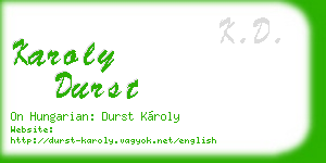 karoly durst business card