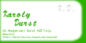 karoly durst business card